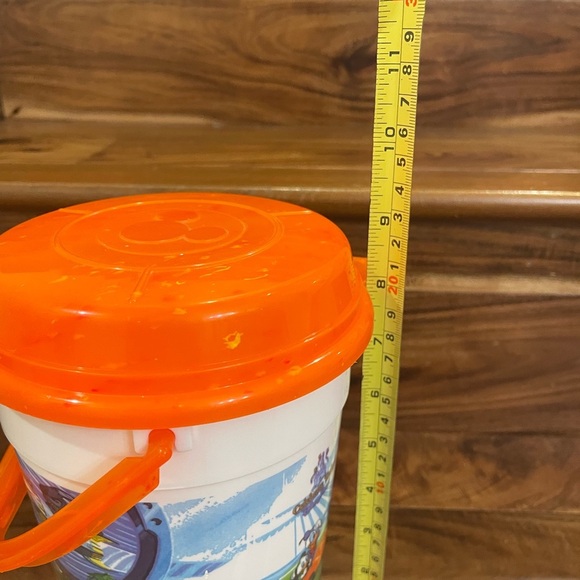 Disney Parks Haunted Railroad Cheshire Cat Mickey Souvenir Popcorn Bucket Orange - Picture 14 of 14